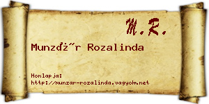Munzár Rozalinda névjegykártya